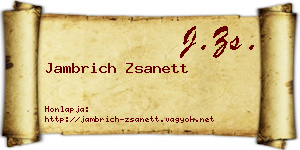 Jambrich Zsanett névjegykártya